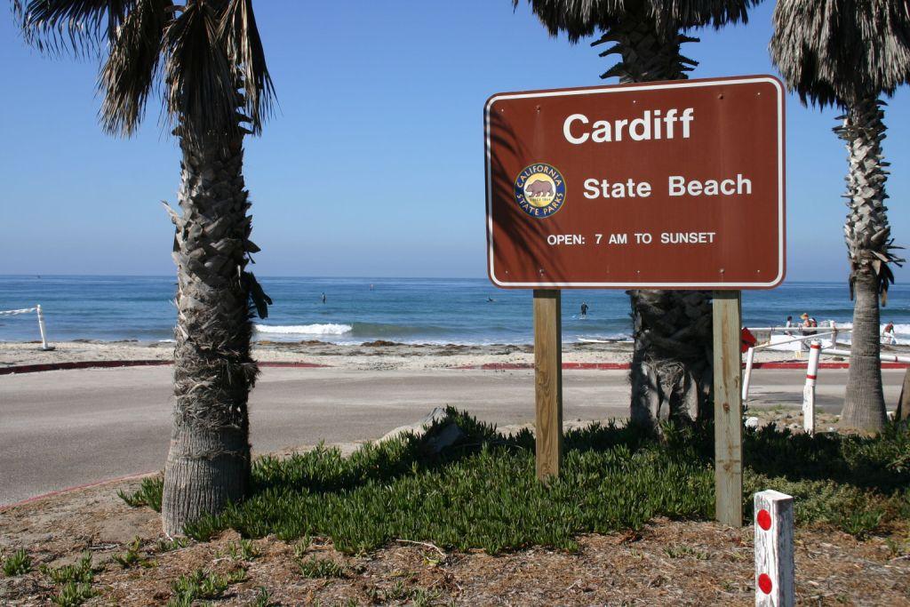 Cardiff State Beach San Diego, California sign