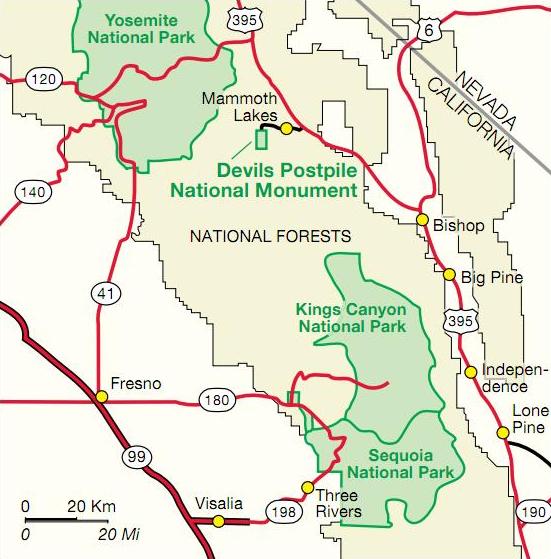 Devils Postpile National Monument Map