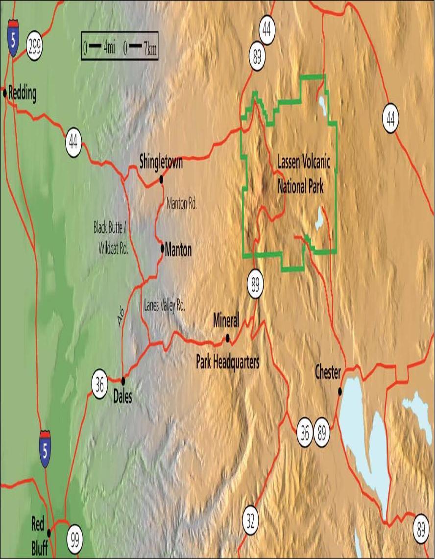 Lassen Volcanic National Park Driving Map