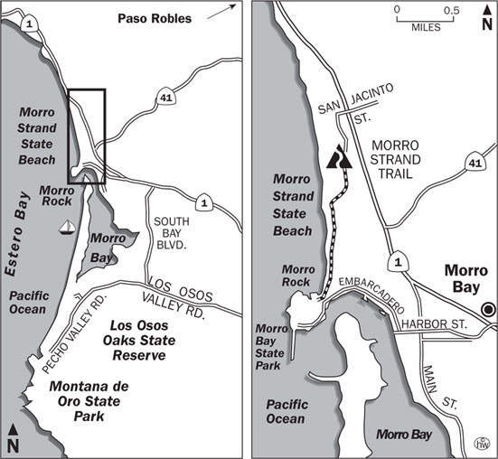 Morro Strand State Beach in Hiking Trail Map , California