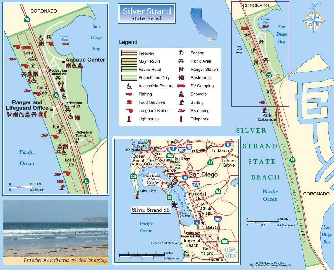 Pictures of Hiking trail in Silver Strand State Beach in Coronado, California