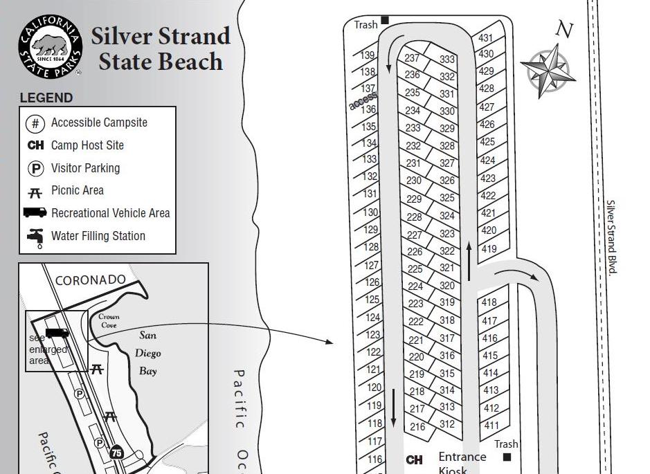 Campground Site Map of Silver Strand State Beach