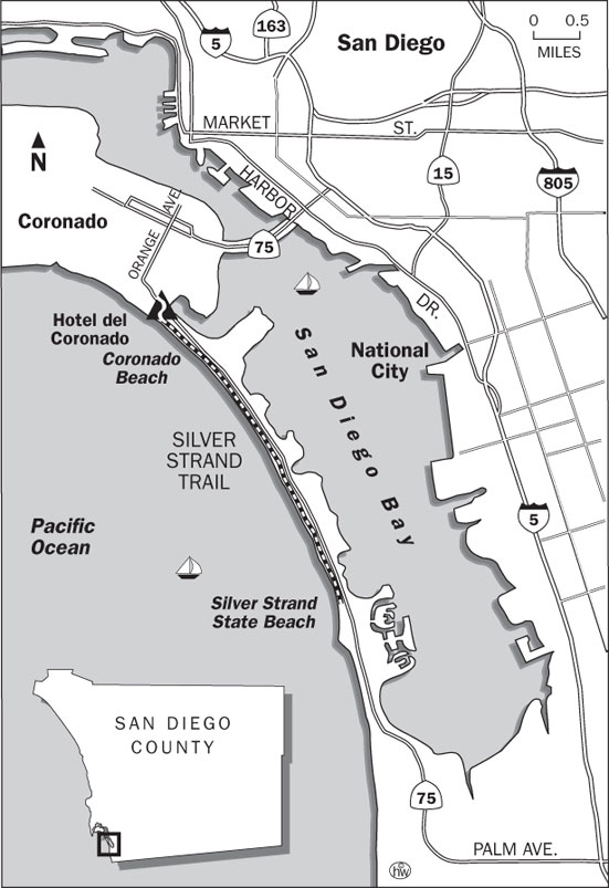 Pictures of Hiking trail in Silver Strand State Beach in San Diego, California