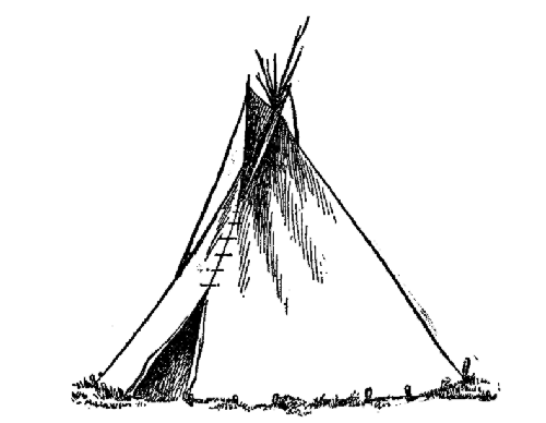 An Indian tepee tent camp